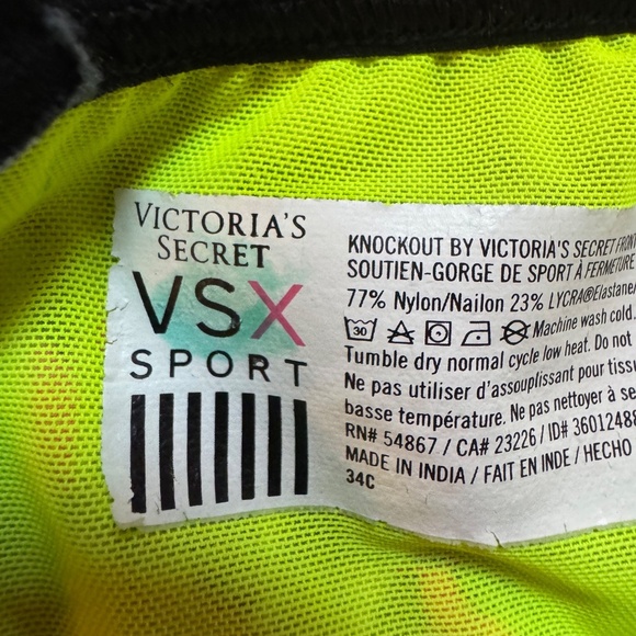 Victoria’s Secret VSX Knockout front closure sports bra Multicolor print 34C - Picture 12 of 14